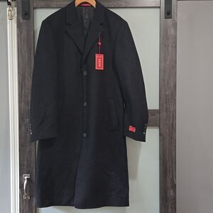 Men’s IZod Prospect Wool Charcoal 3-Button Topcoat Size 40RE